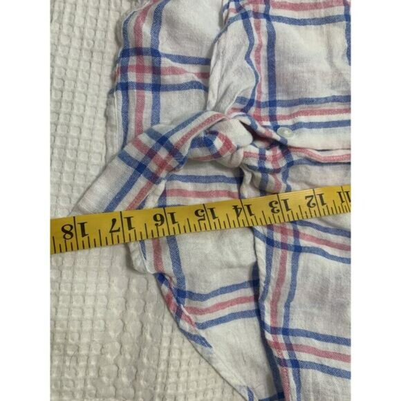 Rails for Girls Button Up Linen Top Size 10 Valerie Rasberry Azure White - Picture 8 of 9